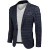 Plaid Blazer- Navy Blue
