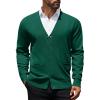 COOFANDY Mens Cardigan Sweaters Long Sleeve V Neck Cardigans Lightweight Knitted Button Down Sweaters with Pockets(Green)