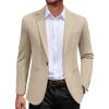 COOFANDY Men’s Casual Blazer Jacket One Button Suit Jackets Lightweight Knit Sport Coat(Beige)