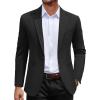 COOFANDY Men’s Casual Blazer Jacket One Button Suit Jackets Lightweight Knit Sport Coat(Black)