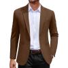COOFANDY Men’s Casual Blazer Jacket One Button Suit Jackets Lightweight Knit Sport Coat(Brown)