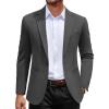 COOFANDY Men’s Casual Blazer Jacket One Button Suit Jackets Lightweight Knit Sport Coat(Dark Gray)
