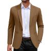 COOFANDY Men’s Casual Blazer Jacket One Button Suit Jackets Lightweight Knit Sport Coat(Khaki)