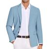 COOFANDY Men’s Casual Blazer Lightweight Slim Fit Suit Jacket Two Button Cotton Sport Coats(Light Blue)