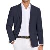 COOFANDY Men’s Casual Blazer Lightweight Slim Fit Suit Jacket Two Button Cotton Sport Coats(Navy Blue)