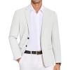 COOFANDY Men’s Casual Blazer Lightweight Slim Fit Suit Jacket Two Button Cotton Sport Coats(White)