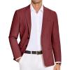 COOFANDY Men’s Casual Blazer Lightweight Slim Fit Suit Jacket Two Button Cotton Sport Coats(Wine Red)