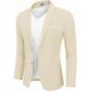 COOFANDY Men’s Casual Blazer Slim Fit Sport Coat Suit Jacket Lightweight Two Button Blazer Jacket(Beige)
