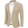 COOFANDY Men’s Casual Blazer Slim Fit Sport Coat Suit Jacket Lightweight Two Button Blazer Jacket(Light Khaki)