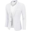 COOFANDY Men’s Casual Blazer Slim Fit Sport Coat Suit Jacket Lightweight Two Button Blazer Jacket(White)