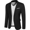 COOFANDY Mens Casual Blazer Slim Fit Sport Coats One Button Business Suit Jacket(Black)