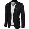 COOFANDY Mens Casual Blazer Slim Fit Sport Coats One Button Business Suit Jacket(Blue)