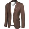 COOFANDY Mens Casual Blazer Slim Fit Sport Coats One Button Business Suit Jacket(Brown)