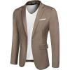 COOFANDY Mens Casual Blazer Slim Fit Sport Coats One Button Business Suit Jacket(Khaki)