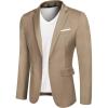 COOFANDY Mens Casual Blazer Slim Fit Sport Coats One Button Business Suit Jacket(Light Khaki)