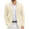 COOFANDY Men’s Casual Blazer Slim Fit Suit Jackets Two Button Lightweight Knit Sport Coat(Beige)