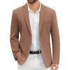 COOFANDY Men’s Casual Blazer Slim Fit Suit Jackets Two Button Lightweight Knit Sport Coat(Brown)