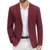 COOFANDY Men’s Casual Blazer Slim Fit Suit Jackets Two Button Lightweight Knit Sport Coat(Burgundy)