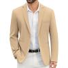 COOFANDY Men’s Casual Blazer Slim Fit Suit Jackets Two Button Lightweight Knit Sport Coat(Khaki)