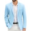 COOFANDY Men’s Casual Blazer Slim Fit Suit Jackets Two Button Lightweight Knit Sport Coat(Light Blue)