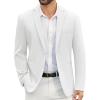 COOFANDY Men’s Casual Blazer Slim Fit Suit Jackets Two Button Lightweight Knit Sport Coat(White)