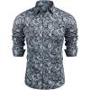 COOFANDY Men’s Casual Button Down Shirts Stretch Short Sleeve Business Dress Shirt with Pocket(Pattern 2)