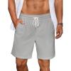 COOFANDY Men’s Casual Corduroy Shorts With Elastic Waist, Drawstring, Lightweight Summer Beach Shorts With Pockets(Light Grey)