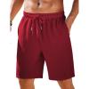 COOFANDY Men’s Casual Corduroy Shorts With Elastic Waist, Drawstring, Lightweight Summer Beach Shorts With Pockets(Wine)