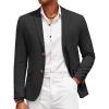 COOFANDY Mens Casual Cotton Linen Blazer Lightweight Linen Sport Coat Two Button Suit Jacket(Black)
