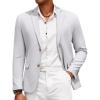 COOFANDY Mens Casual Cotton Linen Blazer Lightweight Linen Sport Coat Two Button Suit Jacket(Light Grey)