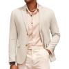 COOFANDY Mens Casual Cotton Linen Blazer Lightweight Linen Sport Coat Two Button Suit Jacket(Light Khaki)