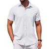 COOFANDY Men’s Casual Dress Shirts Short Sleeve Wrinkle Free Casual Button Down Shirts(White)
