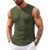 COOFANDY Mens Casual Knitted Tank Tops Crew Neck Sleeveless Muscle T Shirts Summer Beach Tops(Army Green)