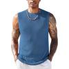 COOFANDY Mens Casual Knitted Tank Tops Crew Neck Sleeveless Muscle T Shirts Summer Beach Tops(Blue)