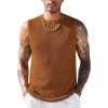 COOFANDY Mens Casual Knitted Tank Tops Crew Neck Sleeveless Muscle T Shirts Summer Beach Tops(Brown)