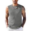 COOFANDY Mens Casual Knitted Tank Tops Crew Neck Sleeveless Muscle T Shirts Summer Beach Tops(Grey)