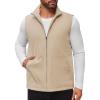 COOFANDY Men’s Casual Outerwear Vest Lightweight Zip Up Sleeveless Jacket Outdoor Work Hiking Travel Golf Vest with Pockets(Khaki)