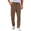 COOFANDY Men’s Casual Pants Waffle Knit Yoga Pants Lightweight Sweatpants Open Bottom Lounge Trousers(Brown)