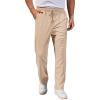 COOFANDY Men’s Casual Pants Waffle Knit Yoga Pants Lightweight Sweatpants Open Bottom Lounge Trousers(Khaki)