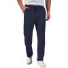 COOFANDY Men’s Casual Pants Waffle Knit Yoga Pants Lightweight Sweatpants Open Bottom Lounge Trousers(Navy Blue)
