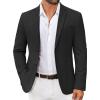 COOFANDY Men’s Casual Regular Fit Blazer Jacket Two Button Suit Jackets Lightweight Sport Coat(Black)