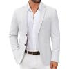 COOFANDY Men’s Casual Regular Fit Blazer Jacket Two Button Suit Jackets Lightweight Sport Coat(White)