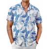 COOFANDY Men’s Casual Shirts Short Sleeve Button Up Textured Summer Beach Shirt with Pocket