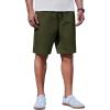 COOFANDY Mens Casual Shorts Cotton Drawstring Summer Shorts Elastic Waist Lightweight Twill Chino Shorts(Army Green)