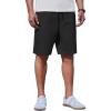 COOFANDY Mens Casual Shorts Cotton Drawstring Summer Shorts Elastic Waist Lightweight Twill Chino Shorts(Black)