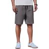 COOFANDY Mens Casual Shorts Cotton Drawstring Summer Shorts Elastic Waist Lightweight Twill Chino Shorts(Dark Grey)