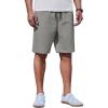 COOFANDY Mens Casual Shorts Cotton Drawstring Summer Shorts Elastic Waist Lightweight Twill Chino Shorts(Light Grey)