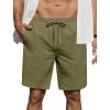 COOFANDY Men’s Casual Shorts Elastic Waist Drawstring Lightweight Dry Quick Summer Beach Shorts(Army Green)