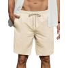 COOFANDY Men’s Casual Shorts Elastic Waist Drawstring Lightweight Dry Quick Summer Beach Shorts(Beige)