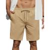 COOFANDY Men’s Casual Shorts Elastic Waist Drawstring Lightweight Dry Quick Summer Beach Shorts(Dark Khaki)